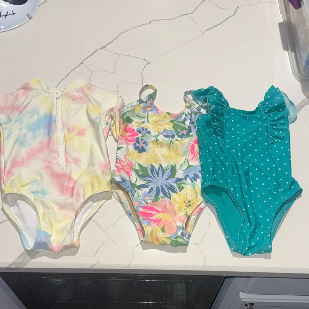 Three Old Navy Toddler Girls Bathing Swim Suits 2T